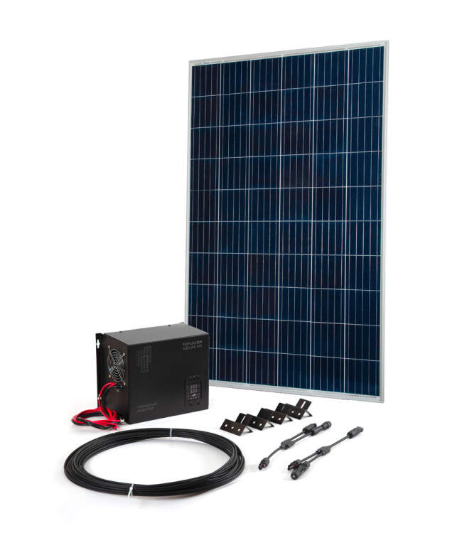 Комплект Teplocom Solar-800 + Солнечная панель 250Вт, кабель 10 м MC4 коннекторы | 2410 | Бастион