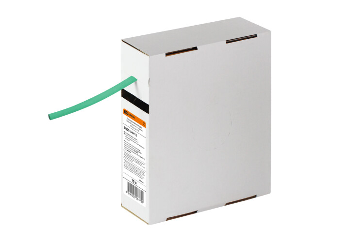 Термоусаживаемая трубка ТУТнг 6/3 зеленая в коробке (10 м/упак) | SQ0518-0412 | TDM
