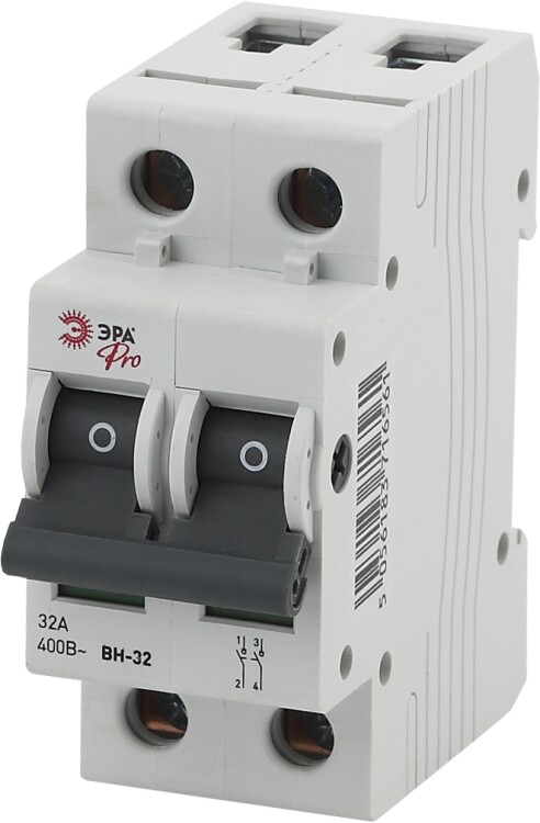 Выключатель нагрузки модульный (мини-рубильник) ВН-32 2P 32A NO-902-92 Pro| Б0031916 | ЭРА