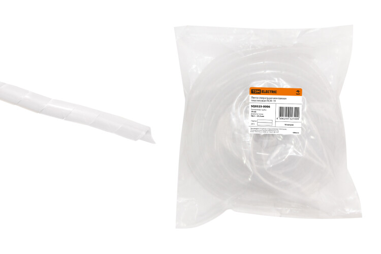 Лента спиральная монтажная пластиковая ЛСМ-19 (10 м/упак) | SQ0525-0006 | TDM