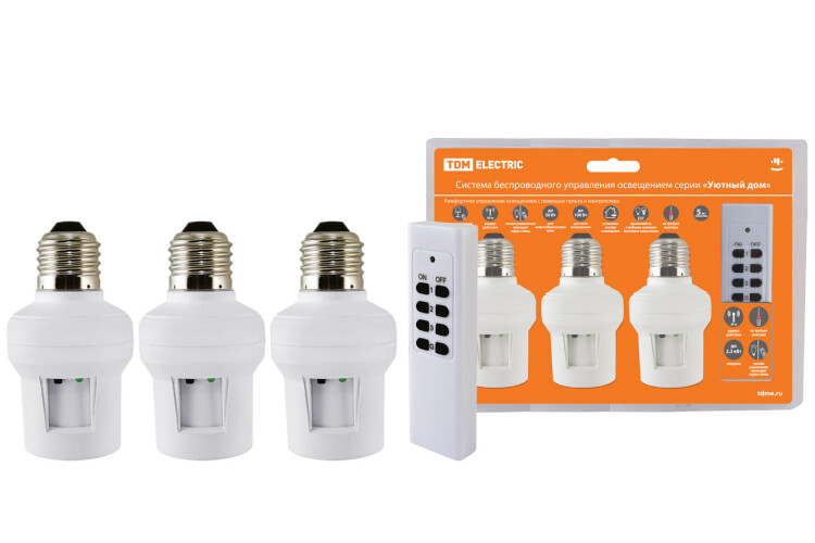 Комплект для беспроводного управления освещением ПУ3-П1.3-Е27 (3 приемника) "Уютный дом" | SQ1508-0202 | TDM