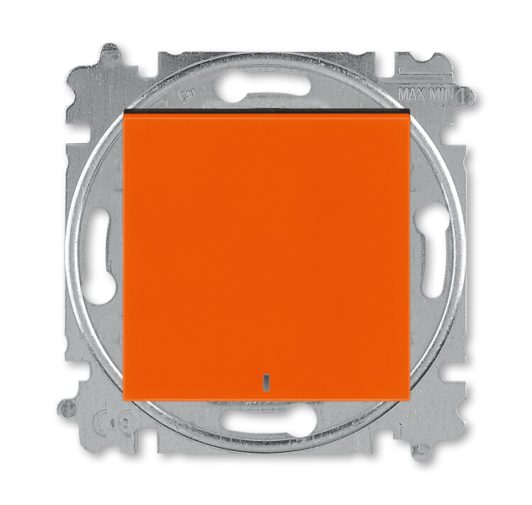 ABB Levit Оранжевый / дымчатый чёрный Выключатель кнопочный 1-кл. с подсветкой | 3559H-A91447 66W | 2CHH599147A6066 | ABB