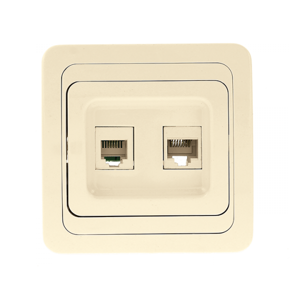 Розетка RJ-45+Phone беж. Лондон PROxima | EEK00-135-20 | EKF