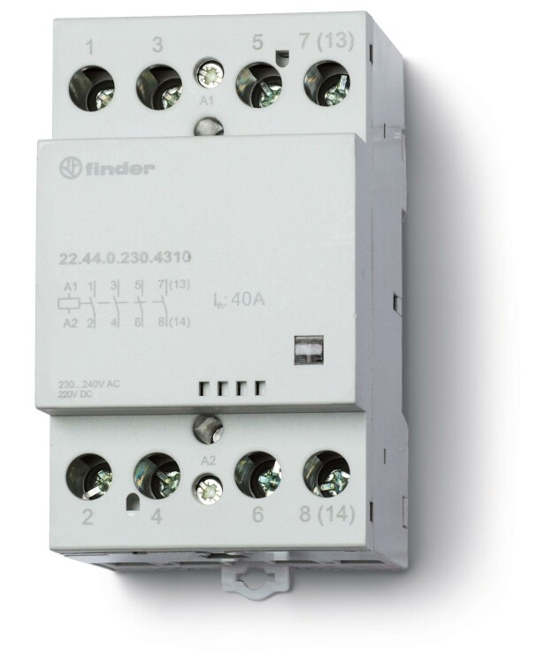 Модульный контактор; 2NO+2NC 40А; контакты AgSnO2; катушка 120В АС/DC; ширина 53.5мм; степень защиты | 224401204610PAS | Finder