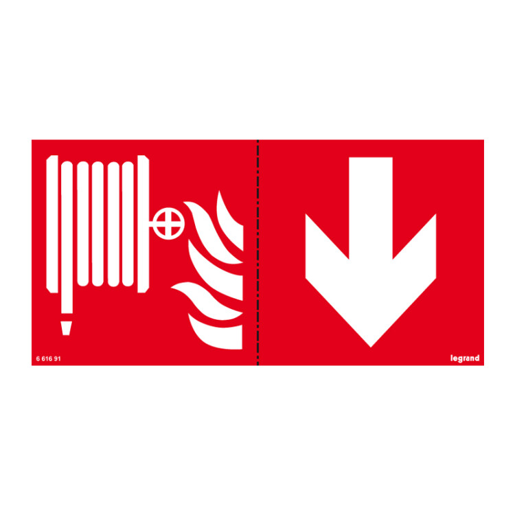 Самоклеящаяся информационная табличка 100х200 мм "пожарный кран + стрелка" | 661691 | Legrand