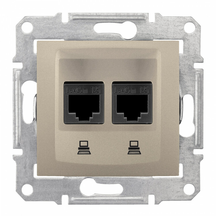 Sedna Титан Розетка компьютерная 2-ая RJ45 кат. 6 UTP | SDN4800168 | Schneider Electric