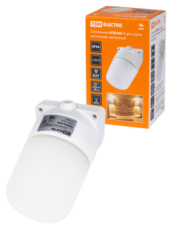 Светильник для бань и саун НПБ 400-1 60Вт ЛН E27 IP54 настенный, наклонный | SQ0303-0049 | TDM