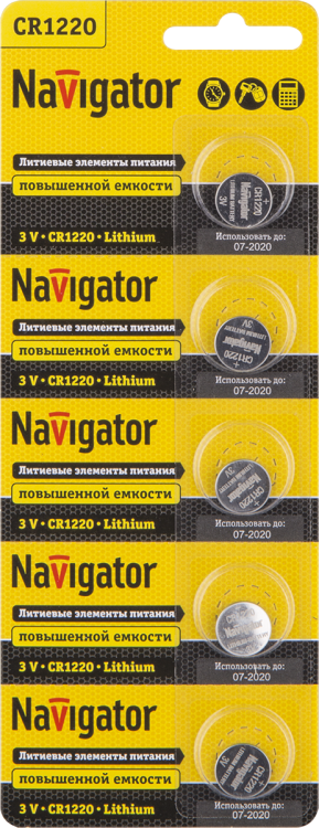 Элемент питания 94 778 NBT-CR1220-BP5 |94778 |Navigator