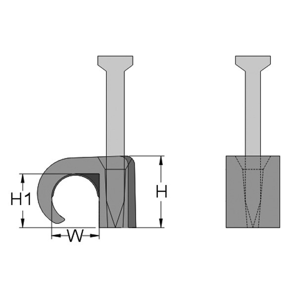 Скоба с гвоздем для крепления кабелей круглого сечения, 3-5, цвет белый (упак.100шт) | 262204 | Haupa
