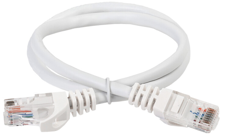 Коммутационный шнур кат. 5Е UTP PVC 10м белый | PC08-C5EU-10M | ITK
