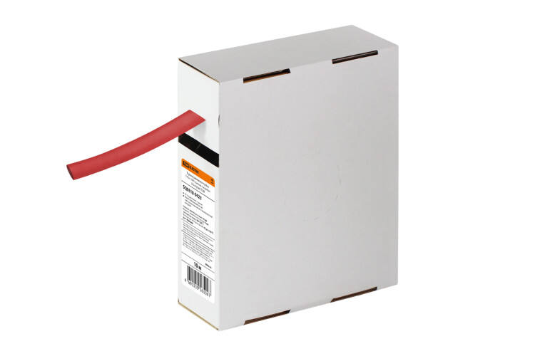 Термоусаживаемая трубка ТУТнг 10/5 красная в коробке (10 м/упак) | SQ0518-0423 | TDM