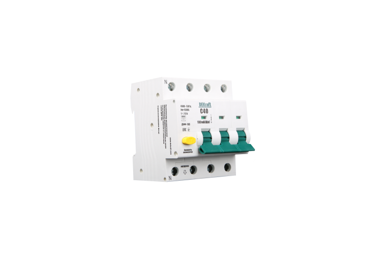 Автоматический выключатель дифференциального тока АВДТ 3Р+N 25А 300мА тип AC х-ка С ДИФ-103 6кА | 16222DEK | DEKraft