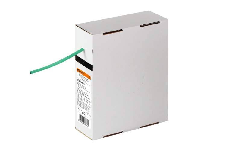 Термоусаживаемая трубка ТУТнг 4/2 зеленая в коробке (10 м/упак) | SQ0518-0405 | TDM