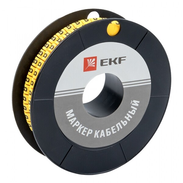 Маркер-кабельный 6,0кв.мм "B" (500шт.) (ЕС-3) EKF PROxima | plc-KM-6-B | EKF