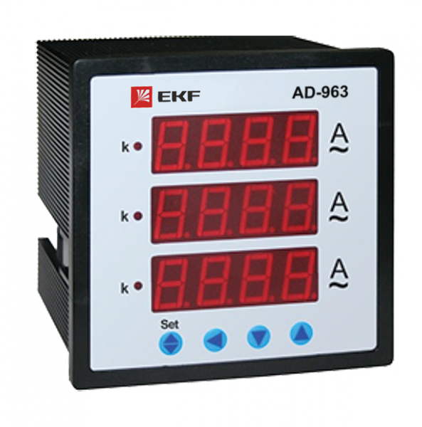 Амперметр AM-D963 цифровой на панель 96х96 трехфазный EKF PROxima | ad-963 | EKF