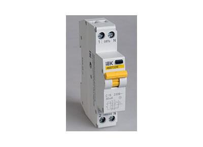 Выключатель автоматический дифференциального тока АВДТ32М 1п+N 10А C 30мА тип AC (1 мод) | MAD32-5-010-C-30 | IEK