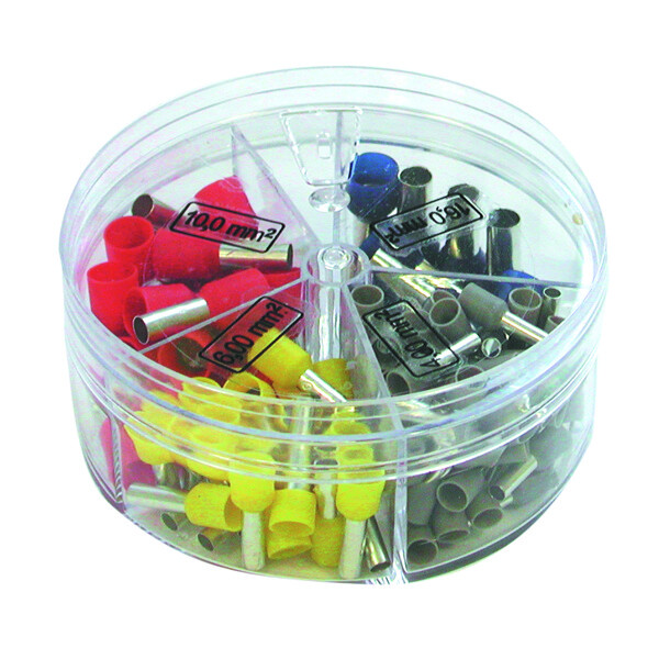 Гильзы изолированные конечные (НШВИ) в коробке для хранения насыпом, цветовой ряд III DIN | 270858 | Haupa