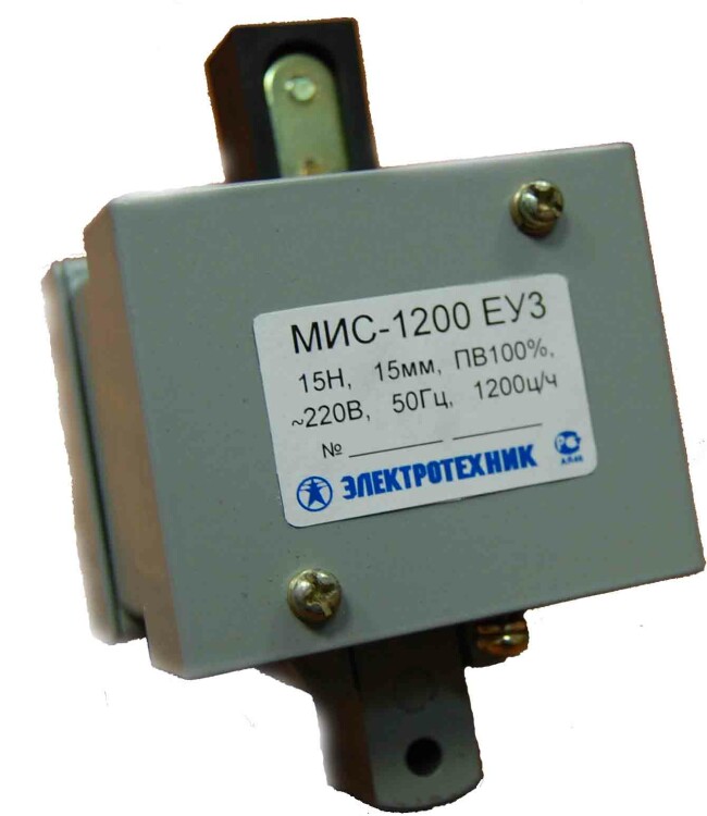 МИС-1200 ЕУ3, 220В, толкающее исполнение, ПВ 100%, IP20, с жесткими выводами, электромагнит (ЭТ) | ET502255 | Электротехник