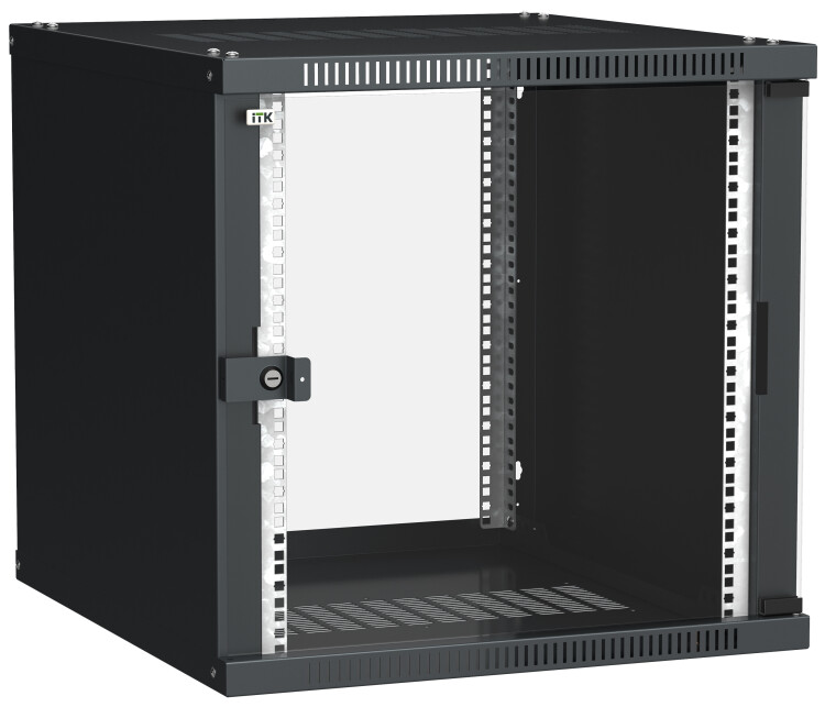 Шкаф LINEA WE 9U 600x450мм дверь стекло черный | LWE5-09U64-GF | ITK
