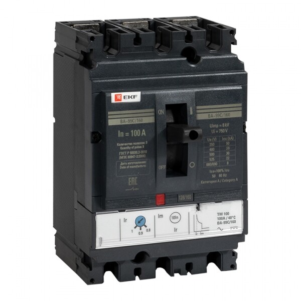 Автоматический выключатель ВА-99C (Compact NS) 160/100А 3P 36кА EKF PROxima | mccb99C-160-100 | EKF
