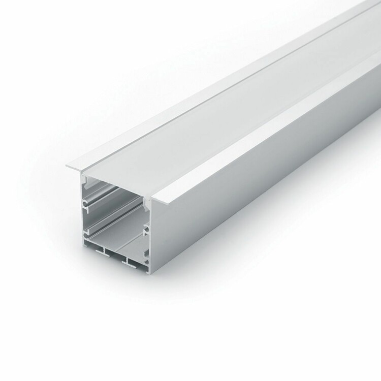 Профиль алюминиевый для светодиодной ленты встраиваемый "Линии света" с крепежами, серебро, CAB255 | 10363 | Feron