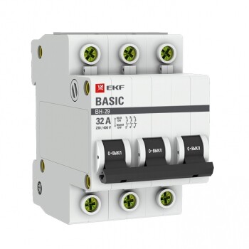 Выключатель нагрузки модульный 3P 32А ВН-29 Basic |SL29-3-32-bas | EKF