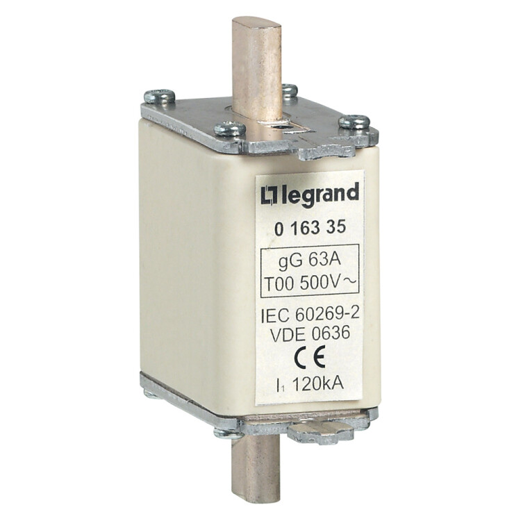 Предохранитель типа gG - размер 00 - с индикатором - 63 A | 016335 | Legrand
