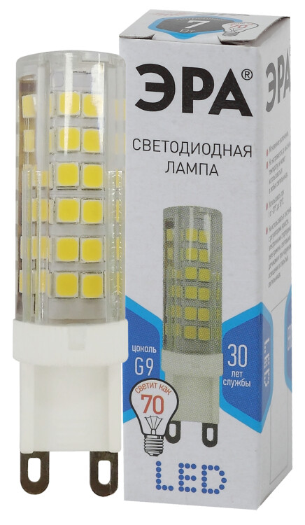 Лампа светодиодная LED 7Вт G9 220В 4000К smd JCD капсульная | Б0027866 | ЭРА
