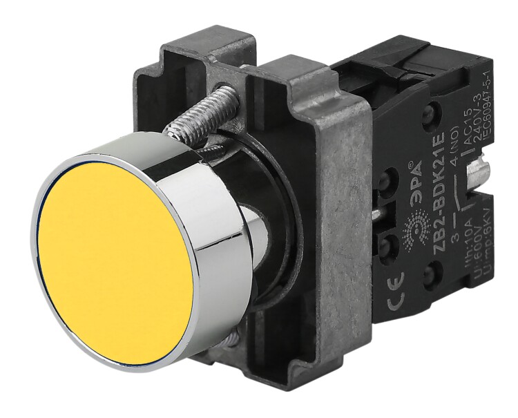 Кнопка управления LAY5-BA51 без подсветки желтая 1з (20/200/8000) | Б0045668 | ЭРА