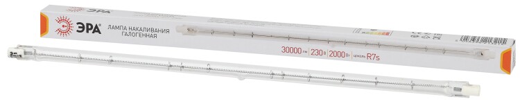 Лампа галогенная линейная J333-2000W-R7s-230V (галоген, J333, 2000Вт, нейтр, R7s) (10/500/3000) | Б0048498 | ЭРА