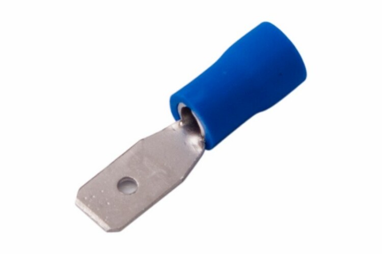 Клемма плоская изолированная штекер 4.8 мм 1.5-2.5 мм? (РПи-п 2.5-(4.8)/РПИп 2-5) синяя | 08-0332 | REXANT