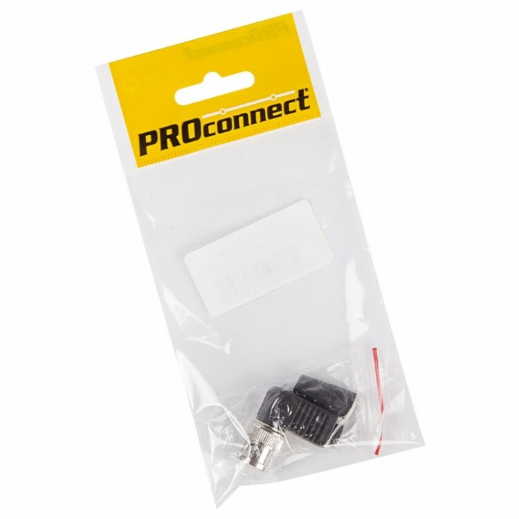 Разъем высокочастотный на кабель, штекер BNC под винт с колпачком, угловой, (1шт.) (пакет) PROconnect | 05-3072-4-7 | PROconnect