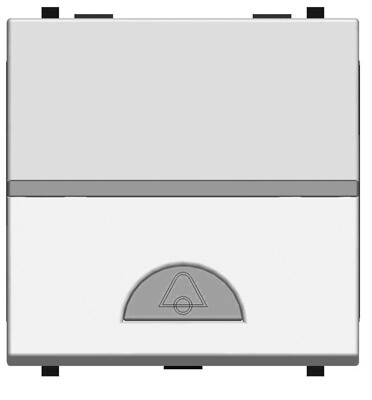 ABB Zenit Серебряный Выключатель 1-клавишный кнопочный НО-контакт с символом Звонок (2 мод) | N2204 PL | 2CLA220400N1301 | ABB