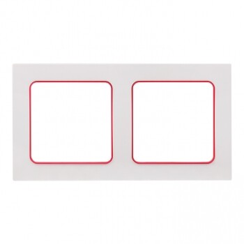 Стокгольм Рамка 2-местная белая с линией цвета красный PROxima | EXM-G-305-20 | EKF
