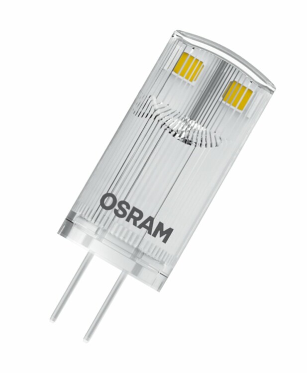Лампа светодиодная PARATHOM PIN 100лм 0,9Вт 2700К G4 колба PIN 320° прозр пластик 12В | 4058075622722 | OSRAM
