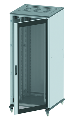 Напольный шкаф 38U Ш600хГ1000 передняя дверь стекло,задняя глухая дверь, крыша укомплектована вводом и заглушками | R5IT3861GS | DKC