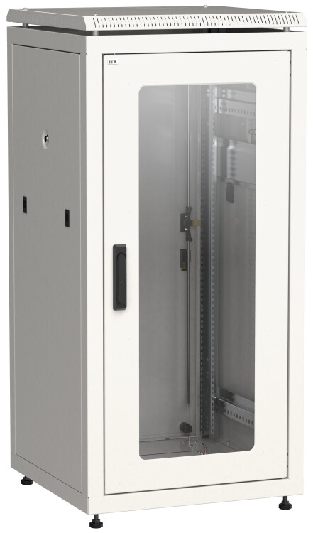 Шкаф сетевой 19" LINEA N 24U 600х600 мм стеклянная передняя дверь, задняя металлическая серый | LN35-24U66-GM | ITK