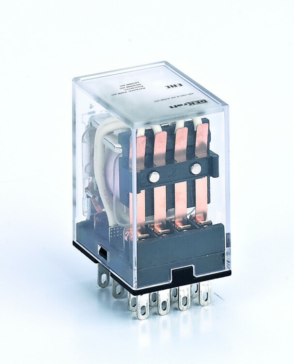 Промежуточное реле 4 конт. с LED инд. 3А 12В AC ПР-102 | 23818DEK | DEKraft