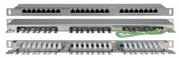 Патч-панель PPHD-19-24-8P8C-C5E-SH-110D высокой плотности 19", 0.5U, 24 порта RJ-45, категория 5E, Dual IDC, экранированная | 244077 | Hyperline