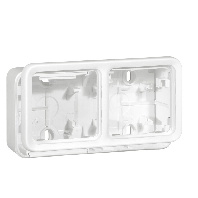 Plexo Arctic Антибактериальный Белый Монтажная коробка 2-ая горизонтальная для наружного монтажа IP55 | 070742 | Legrand