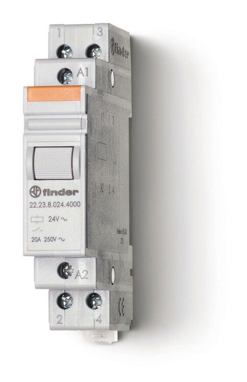 Модульный контактор; 1NO+1NC 20А; контакты AgSnO2; катушка 48В АС; ширина 17.5мм; степень защиты IP20; опции: нет | 222380484000 | Finder