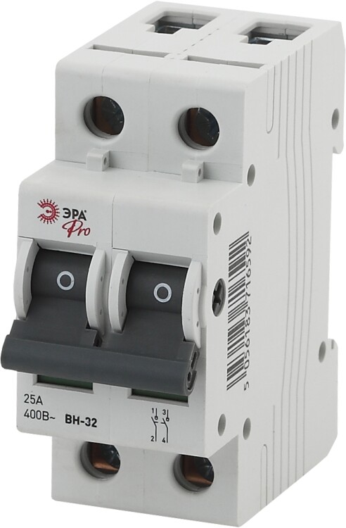 Выключатель нагрузки модульный (мини-рубильник) Pro ВН-32 2P 20A (6/90/2520) Pro | Б0048886 | ЭРА