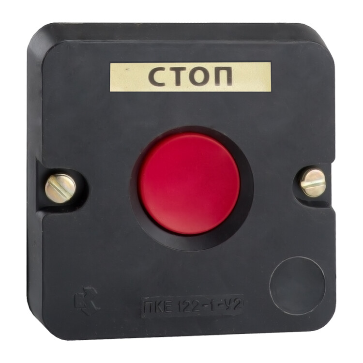 Пост кнопочный ПКЕ 122-1-У2-IP54 (красная кнопка) | 150736 | КЭАЗ
