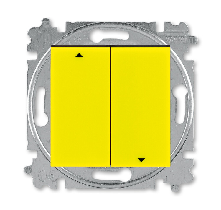 ABB Levit Жёлтый / дымчатый чёрный Выключатель жалюзи 2-кл. с фиксацией клавиш | 3559H-A89445 64W | 2CHH598945A6064 | ABB