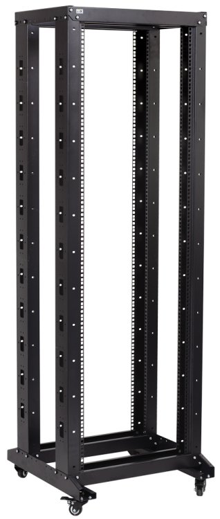 Стойка 19 ДВУХРАМНАЯ 32U 600*600 мм на РОЛИКАХ черная | LF05-32U66-2R | ITK