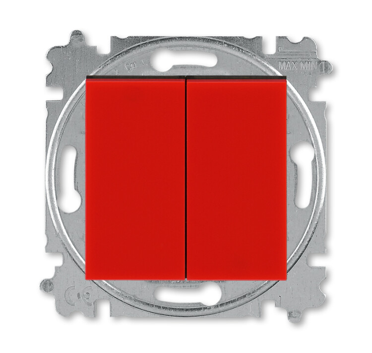 ABB Levit Красный / дымчатый чёрный Переключатель и кнопка с перекидным контактом | 3559H-A53445 65W | 2CHH595345A6065 | ABB