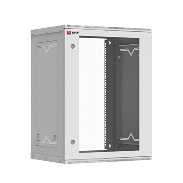 Шкаф телекоммуникационный настенный разборный 15U (600х450) дверь стекло, Astra A серия EKF Basic | ITB15G450D | EKF