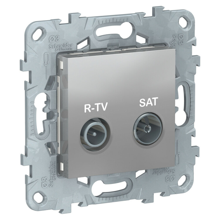 Unica New Алюминий Розетка R-TV/SAT, проходная | NU545630 | Schneider Electric