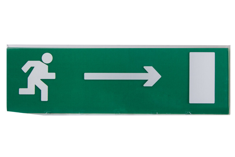 Сменное табло "Направление к эвакуационному выходу направо" зеленый фон для "Топаз" | SQ0349-0212 | TDM