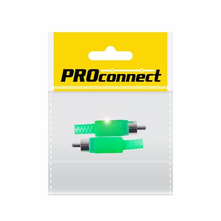 Разъём аудио, RCA пайка, зелёный, (2шт.) (пакет) PROconnect | 14-0406-8 | PROconnect